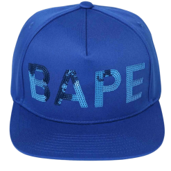 Bape Sequin Snap Back Cap Blue