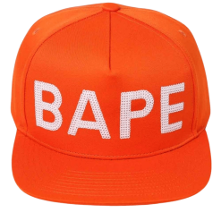 Bape Sequin Snap Back Cap Orange