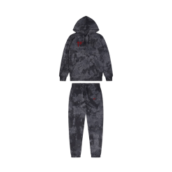 Trapstar Chenille Decoded Hooded Tracksuit - Allover Tie Dye Red