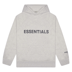 FEAR OF GOD ESSENTIALS 3D Silicon Applique Pullover Hoodie Heather Oatmeal