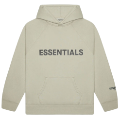 FEAR OF GOD ESSENTIALS 3D Silicon Applique Pullover Hoodie Moss