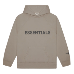 FEAR OF GOD ESSENTIALS 3D Silicon Applique Pullover Hoodie Taupe